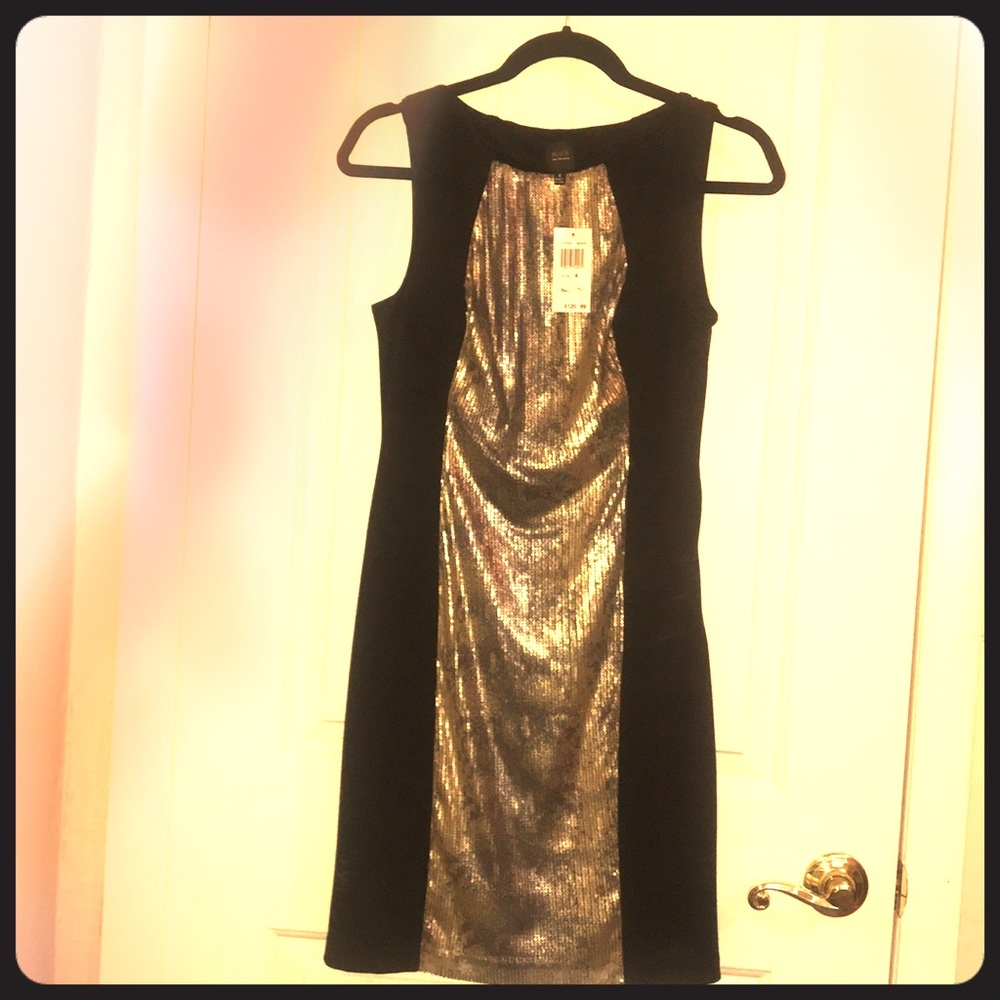 NWT Saks Fifth Avenue Ponte Sequin Dress sz 4 SM